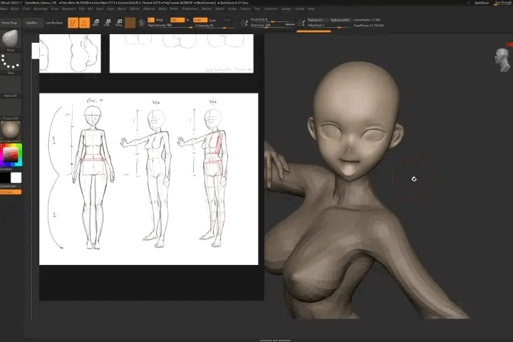 Beginner’s Guide to 3D Anime Sculpting Starting from Scratch [Coloso, Nawin Sapchinda]-07.gif